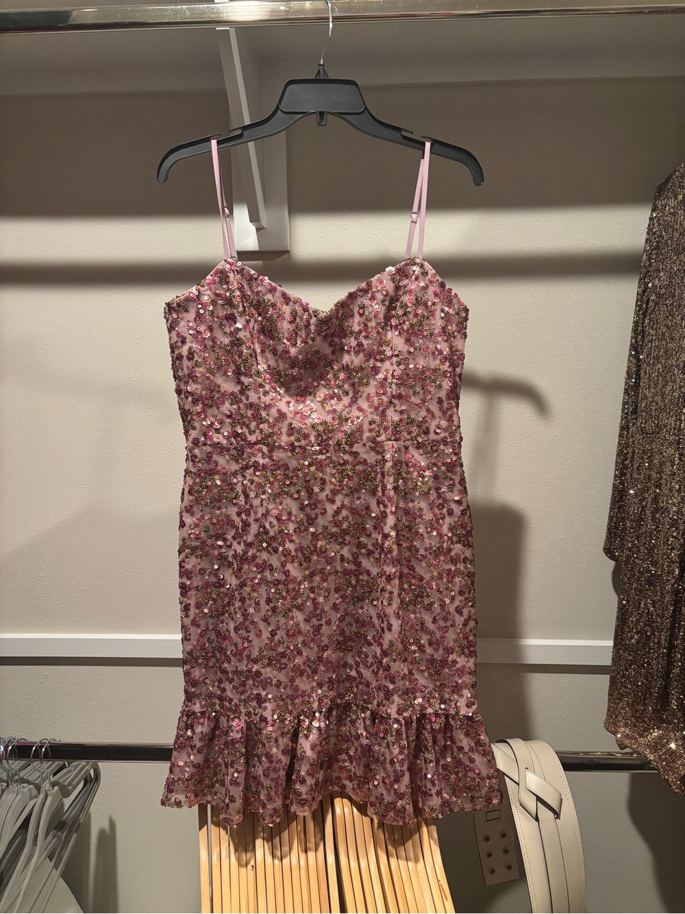 Dress the Population Pink Sequin Embellished Mini Dress